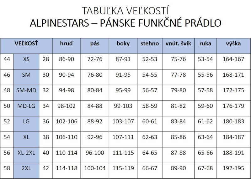 velkostna-tabulka-ALPINESTARS-panske-funkcne-pradlo