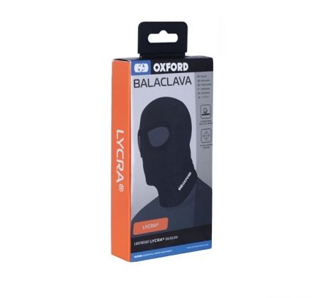 Kukla pod prilbu OXFORD Balaclava Lycra® (čierna, s oddelenými priezormi)