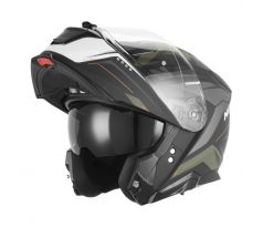 Prilba NOX N967 CONQUER (čierna matná/khaki/oranžová)