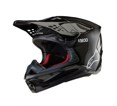 Prilba ALPINESTARS SUPERTECH S-M10 Solid FIM2 VERZIA (lesklý karbón)