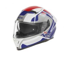 Prilba NOX N402 Mentor (biela/modrá/červená)